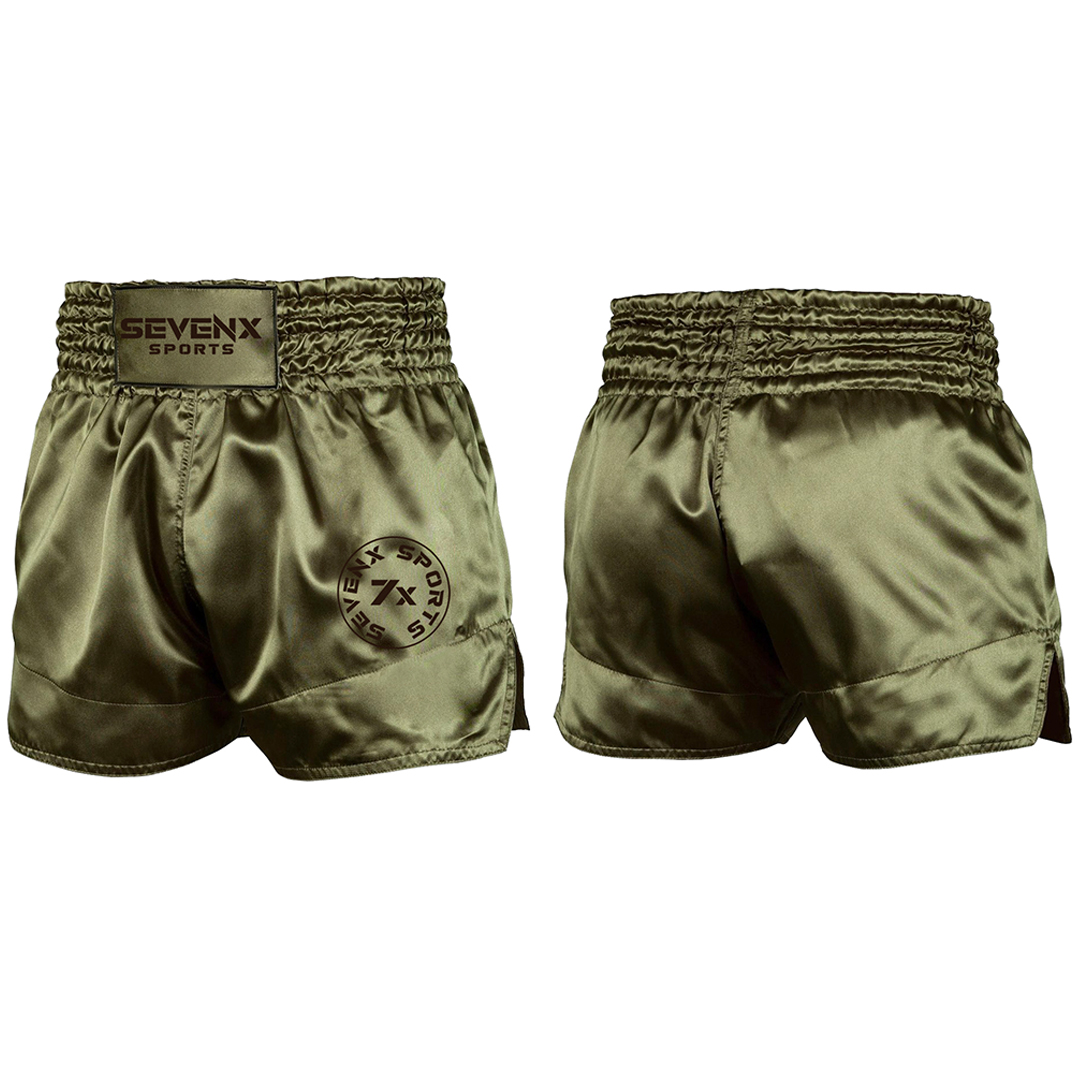 Classic Muay Thai Shorts Khaki | Custom Mens Kickboxing Shorts